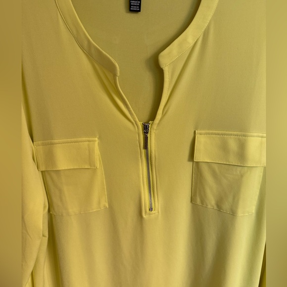 EUC women’s size XL fluorescent yellow 3/4 sleeve tunic by Ellen Tracy - Picture 10 of 13